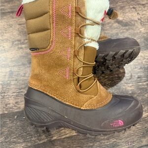 The North Face Tan and Pink Winter Boots